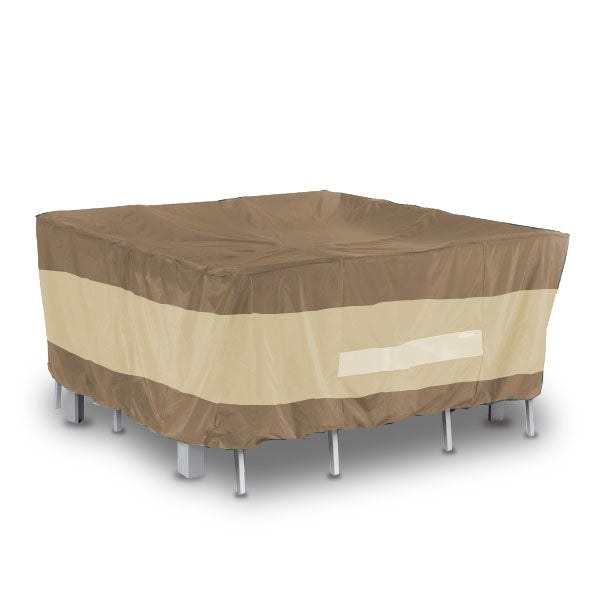 ANYWEATHER Square Patio Table with Chairs Outdoor Cover for Rain, Snow, and Debris, Brown