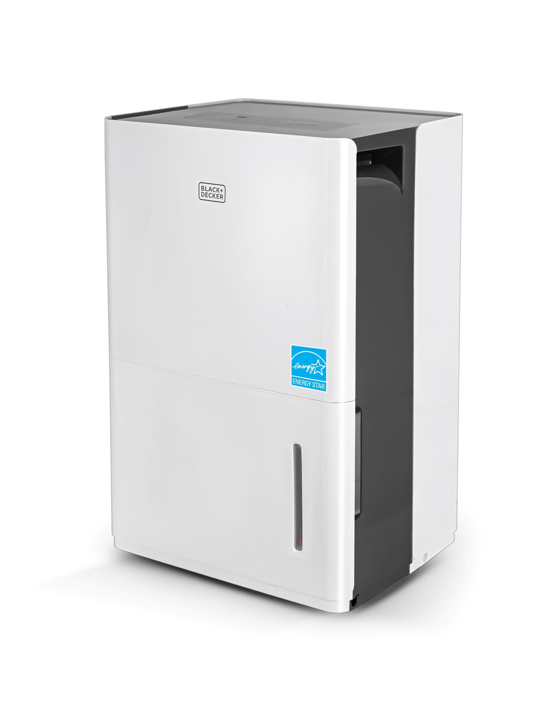 BLACK+DECKER Portable Dehumidifier 30 Pint with LED Display, Adjustable Humidistat, Overflow Protection 24-Hour Timer with Castors for Mobility, White &Gray