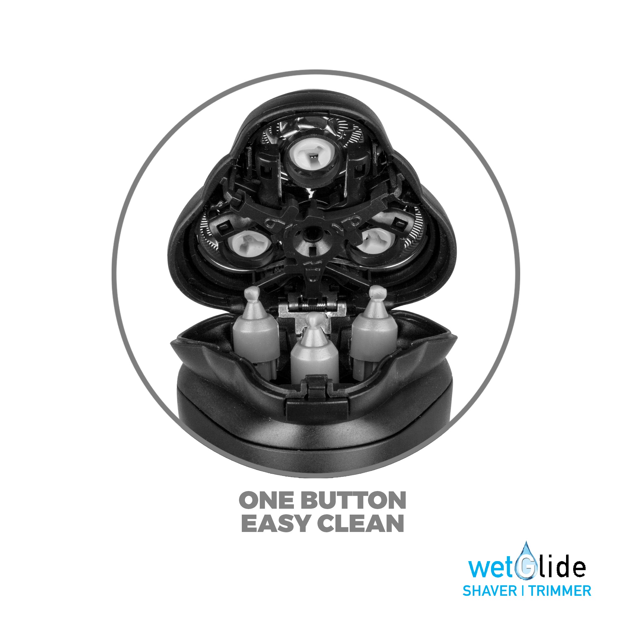 Black 3 Head Washable Rechargeable Shaver