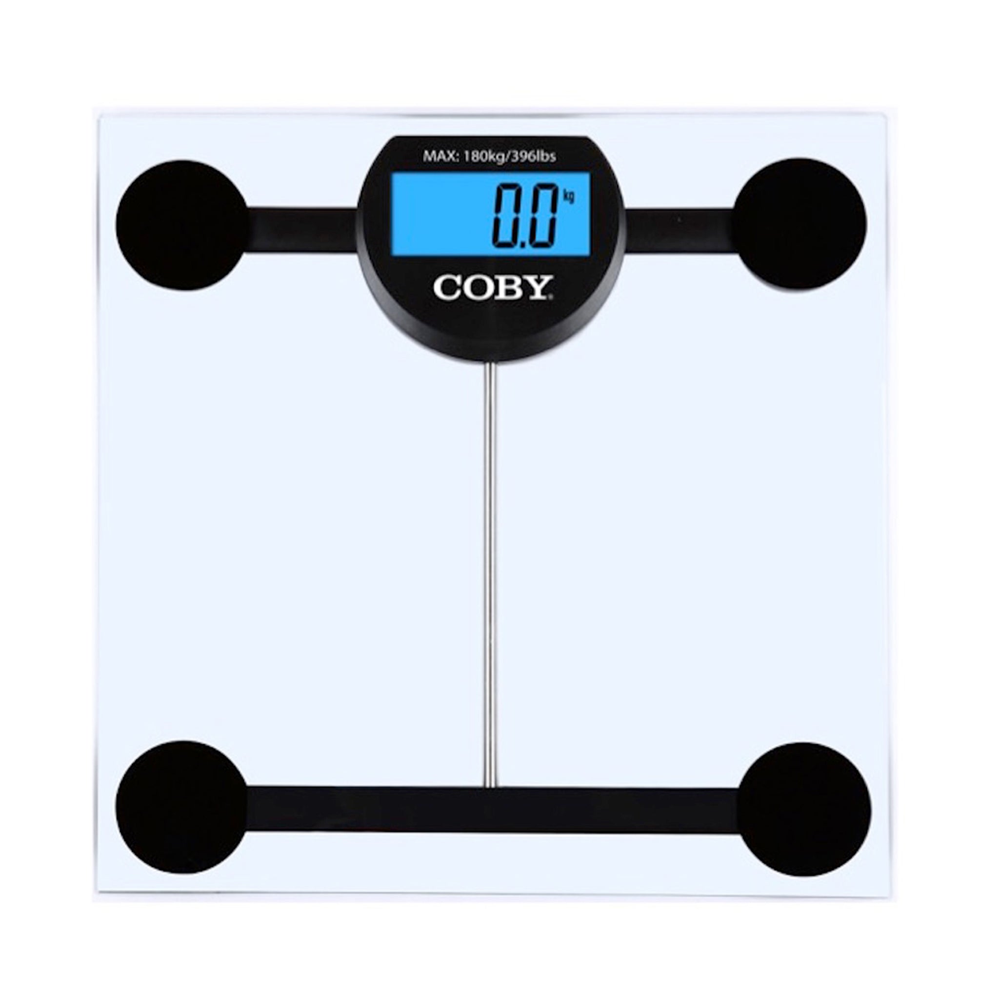 COBY Glass Digital Scale with Blue LCD Display