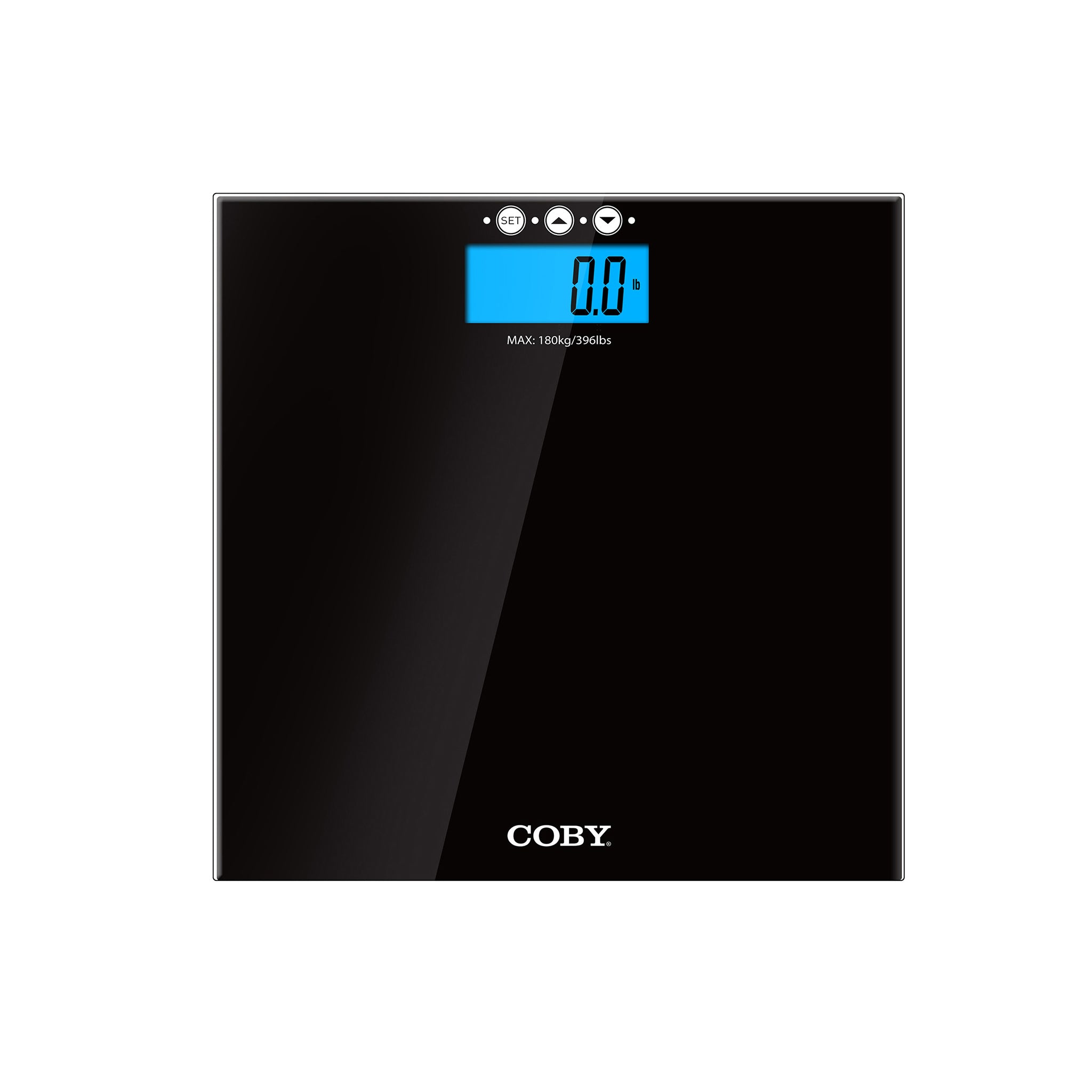 Black Digital Glass BMI Bathroom Scale With 4 Color Changing LCD Display