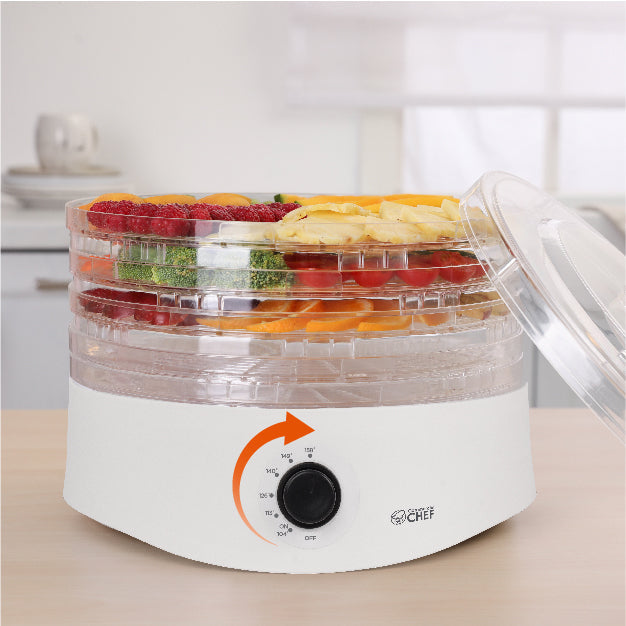 Commercial Chef Food Dehydrator, Dehydrator for Food and Jerky, Freeze Dryer, CCD100W6, 280 Watts, White