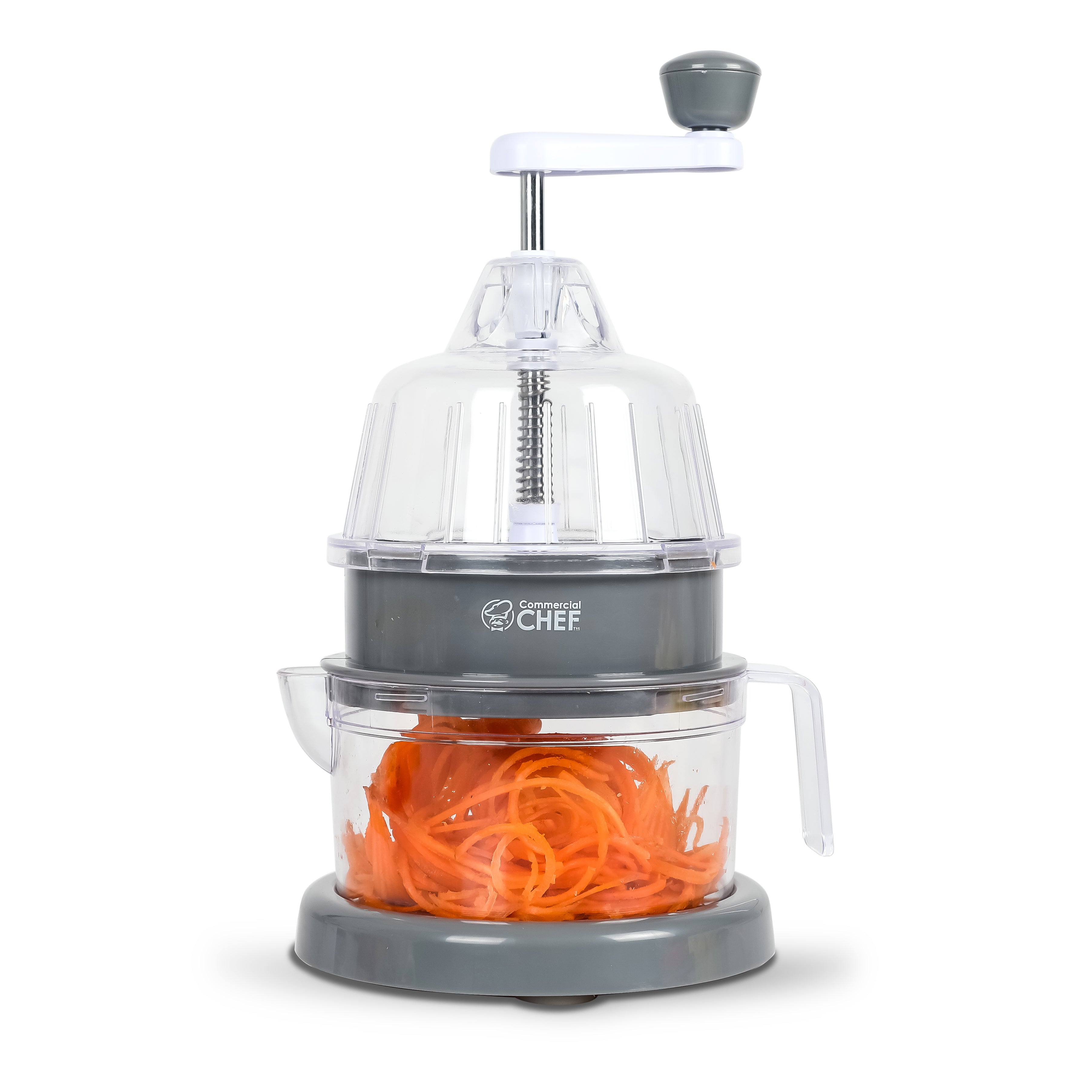 Commercial Chef Spiralizer Vegetable Slicer Zucchini Zoodle Noodle Maker with Grater, White