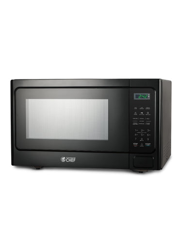 COMMERCIAL CHEF Small Microwave 1.3 Cu. Ft. Countertop Microwave with Digital Display, Black Microwave & 10 Power Levels, Outstanding Portable Microwave with Convenient Push Button Door