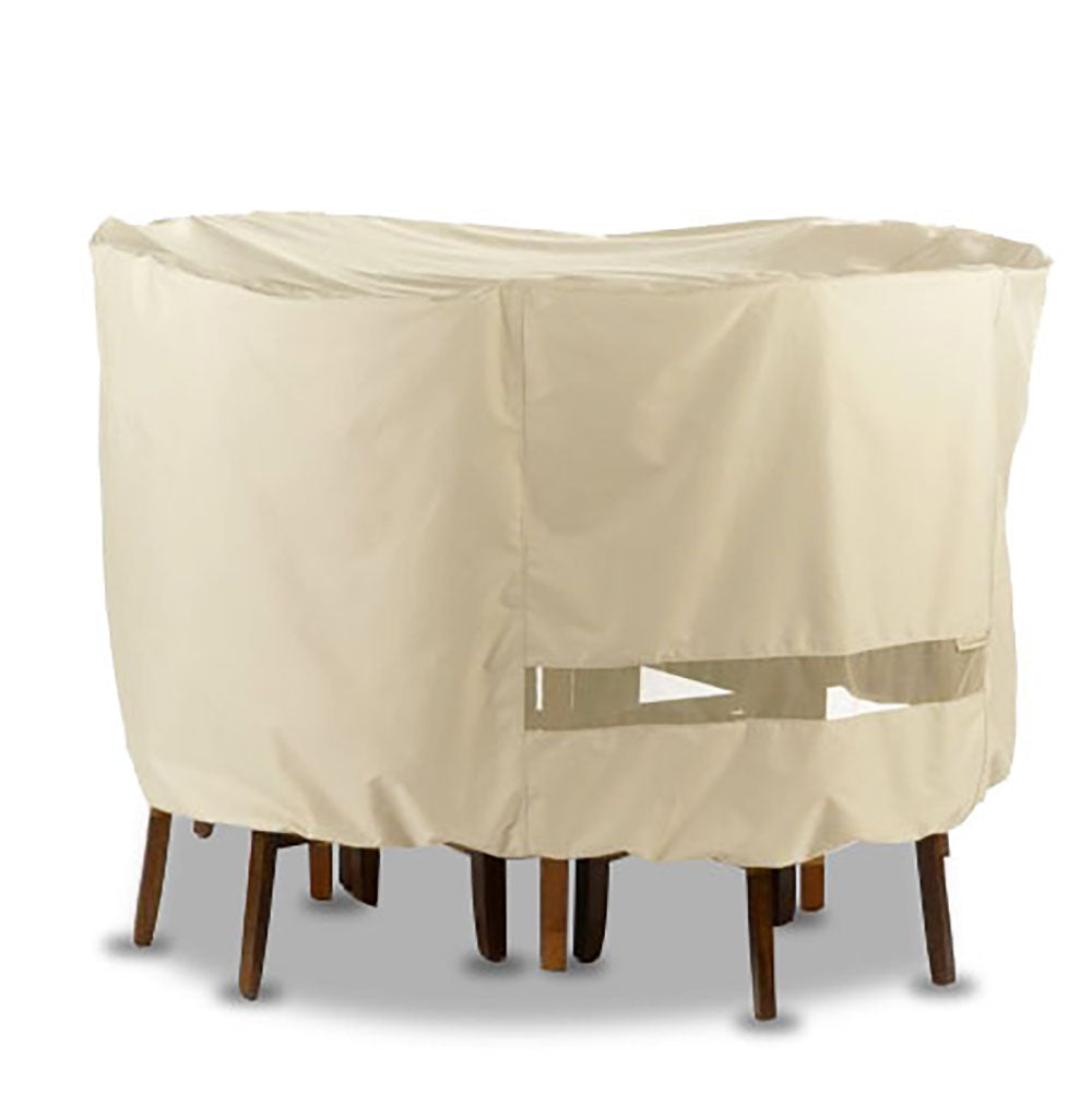 ANYWEATHER Round Patio Table with Chairs Outdoor Cover for Rain, Snow, and Debris, Light Brown