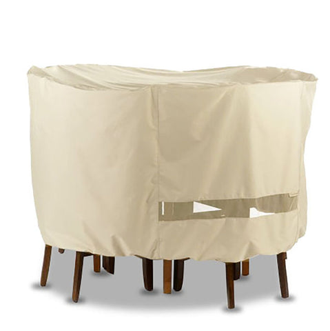 ANYWEATHER Round Patio Table with Chairs Outdoor Cover for Rain, Snow, and Debris, Light Brown