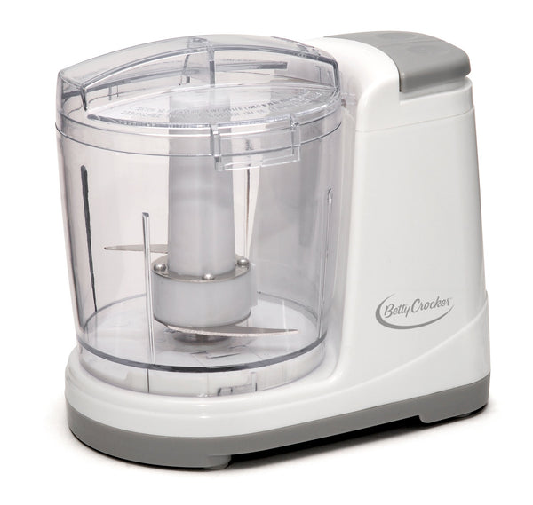 BETTY CROCKER 3-Cup Chopper 2-Speed with Dual Blades, White – Coby