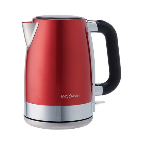 Betty Crocker 1.7L 1.7-Liter Cordless Jug Kettle, Red