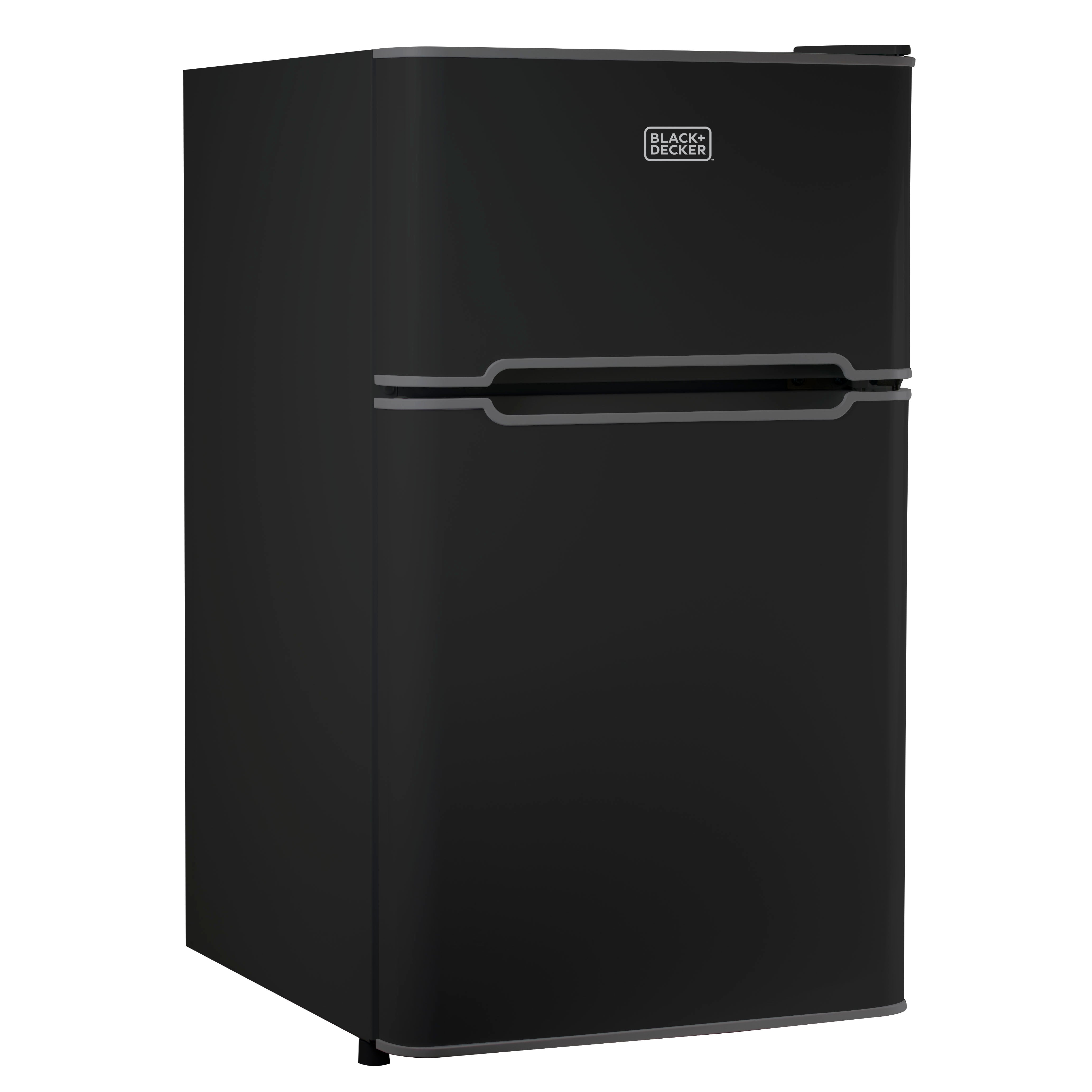 BLACK+DECKER 2 Door Refrigerator 3.1 Cu. Ft. with True Freezer, Black