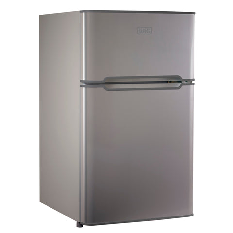 BLACK+DECKER 2 Door Refrigerator 3.1 Cu. Ft. with True Freezer, Silver