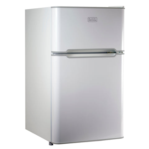 BLACK+DECKER 2 Door Refrigerator 3.1 Cu. Ft. with True Freezer, White