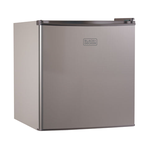 BLACK+DECKER Compact Refrigerator 1.7 Cu. Ft. with Door Storage, Silver