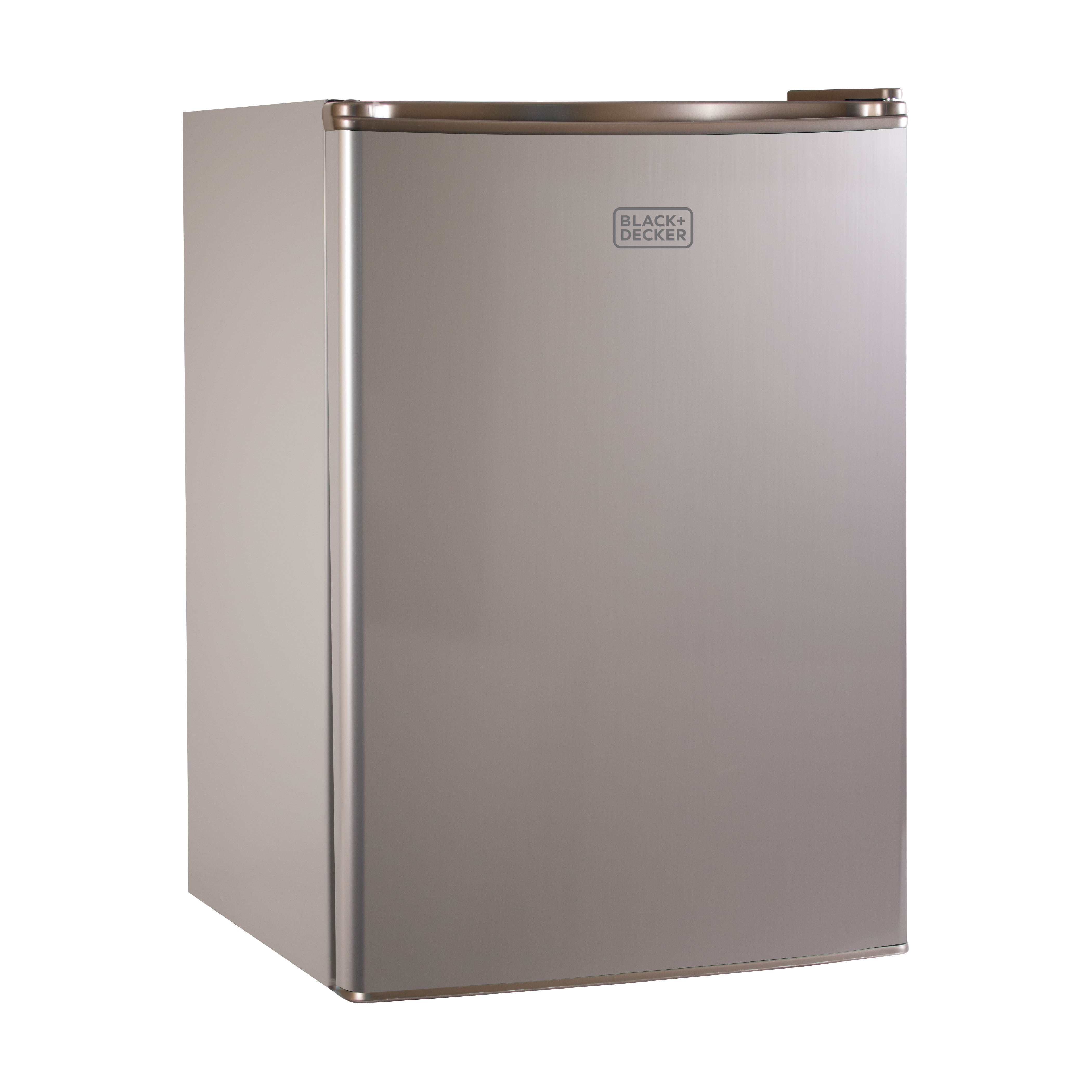 BLACK+DECKER Compact Refrigerator 2.5 Cu. Ft. with Door Storage, Silver