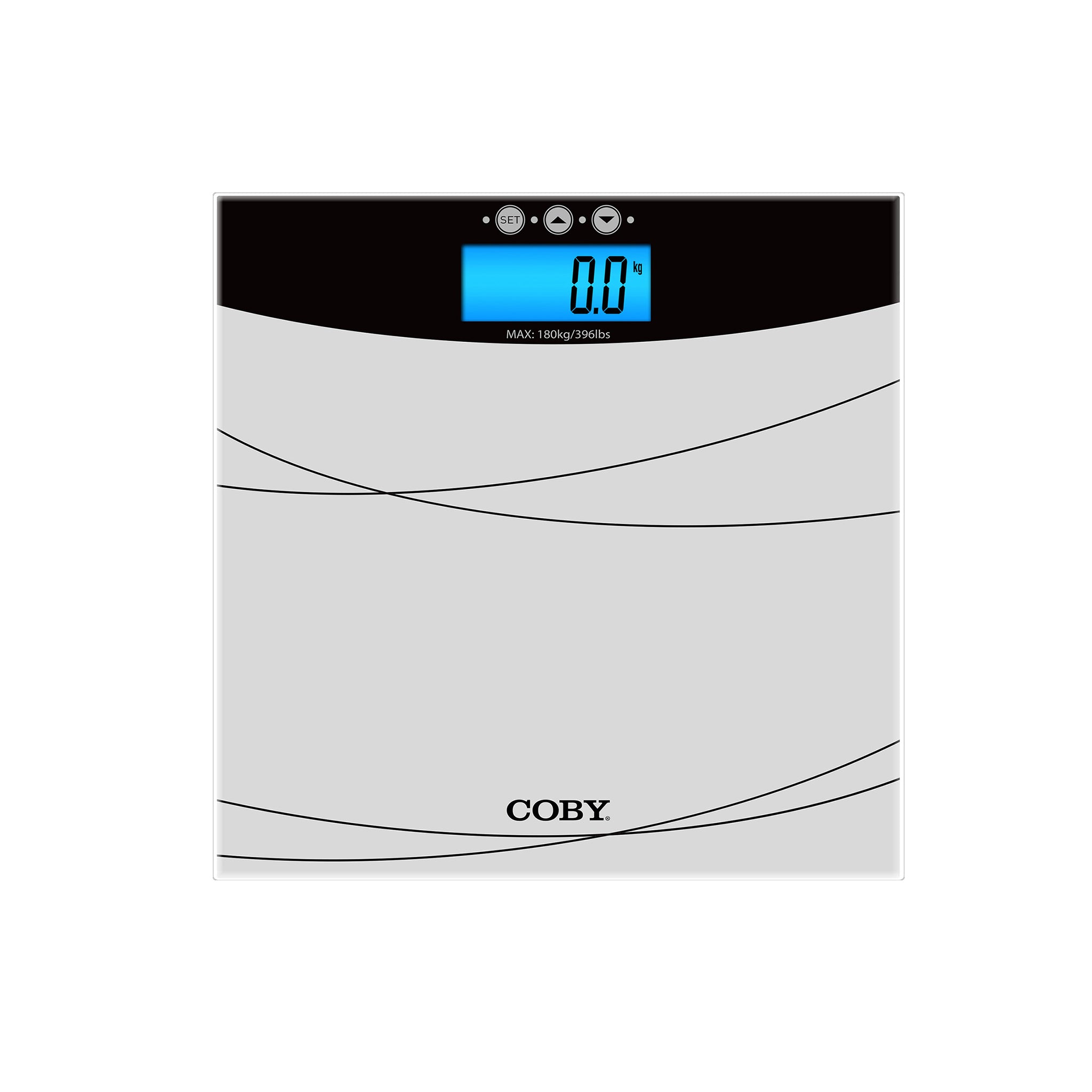 Black Digital Glass BMI Bathroom Scale With 4 Color Changing LCD Display