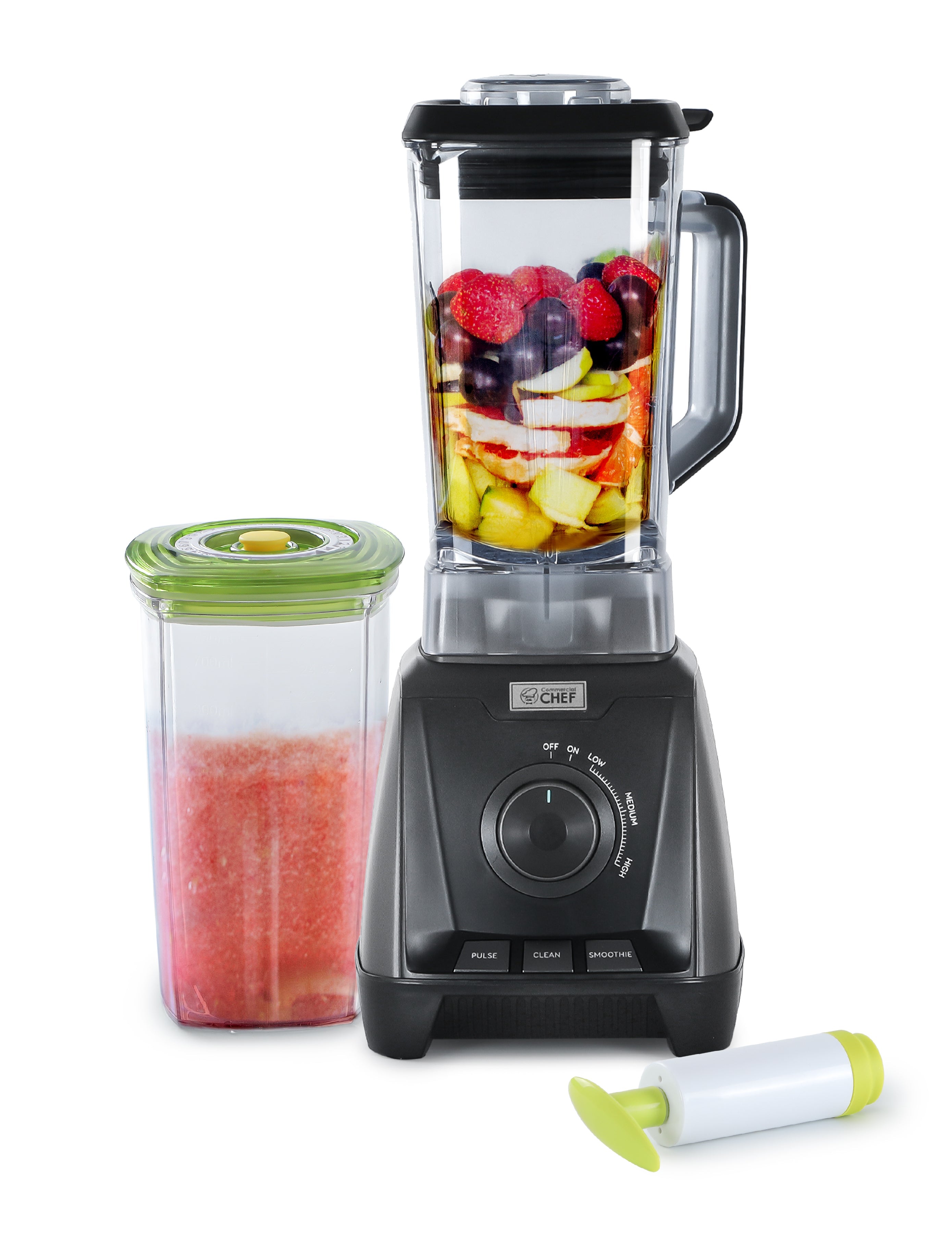 COMMERCIAL CHEF High Power Blender 1200W with Steel Housing, Black
