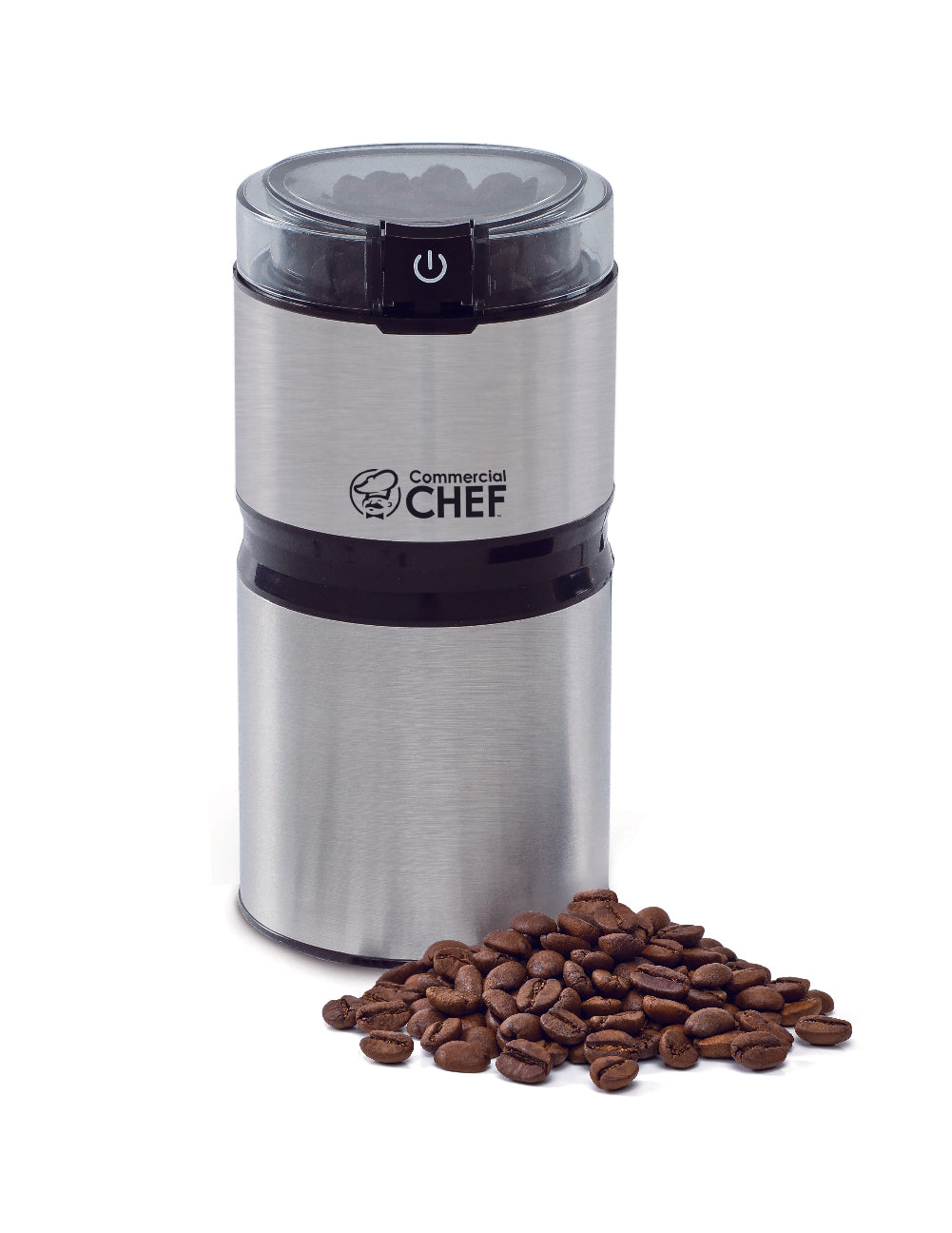 Electric Coffee Grinder Spice Grinder - Stainless Steel Blades Grinder for Coffee Bean Seed Nut Spice Herb Pepper, Brushed Stainless Steel Texture and Transparent Lid