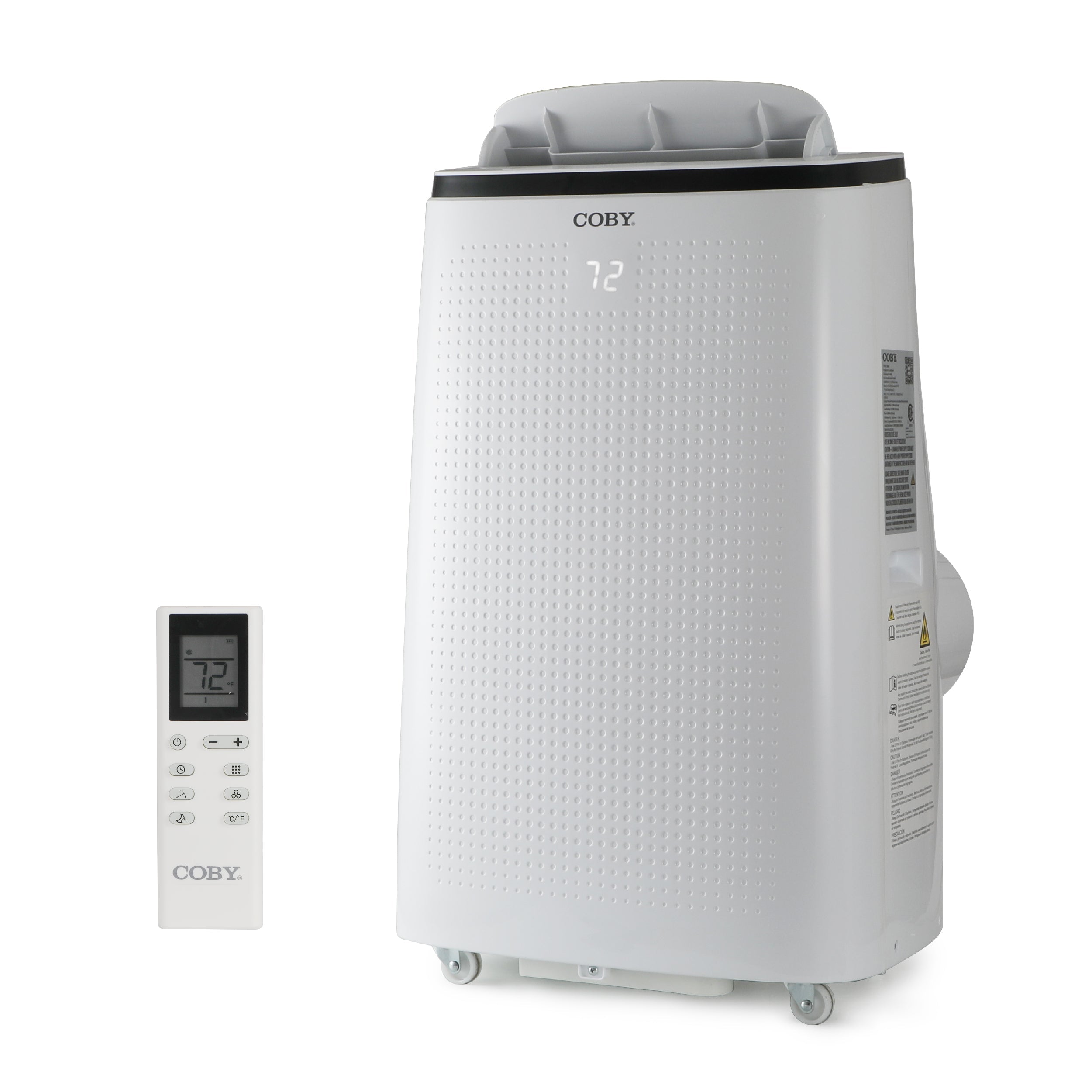 COBY Portable Air Conditioner 4-in-1 AC Unit, Heater, Dehumidifier & Fan, Air Conditioner 15,000 BTU Portable AC Unit with Remote Control for Rooms up to 775 Sq. Ft., 24-Hour Timer, & Installation Kit