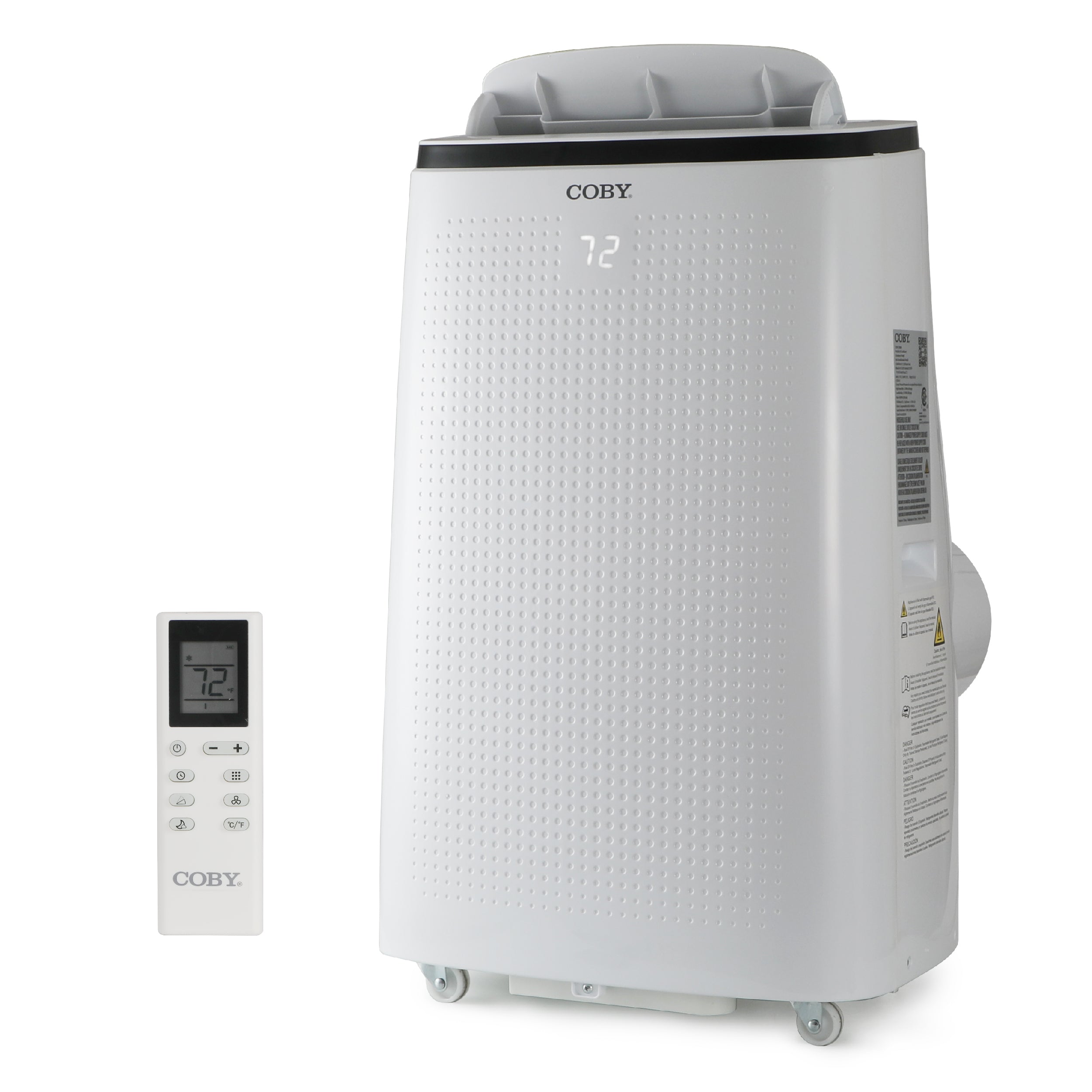 COBY Portable Air Conditioner 3-in-1 AC Unit, Dehumidifier & Fan, Air Conditioner 15,000 BTU Portable AC Unit with Remote Control for Rooms up to 775 Sq. Ft., 24-Hour Timer, & Installation Kit