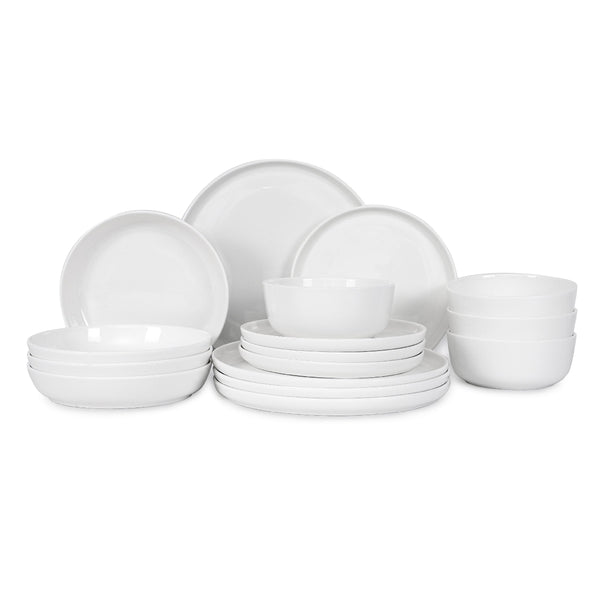 TABLE 12 Natural White Dinnerware Set? 16 Pc Microwave and Dishwasher ...